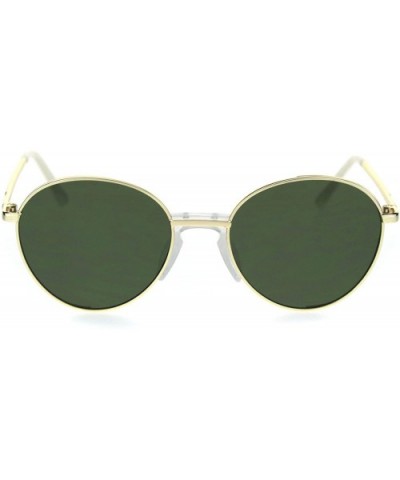 Mens Hipster Vintage Plastic Nose Bridge Round Pilots Sunglasses - Gold White Green - C018S9I9H03 $11.95 Round