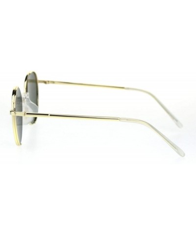 Mens Hipster Vintage Plastic Nose Bridge Round Pilots Sunglasses - Gold White Green - C018S9I9H03 $11.95 Round