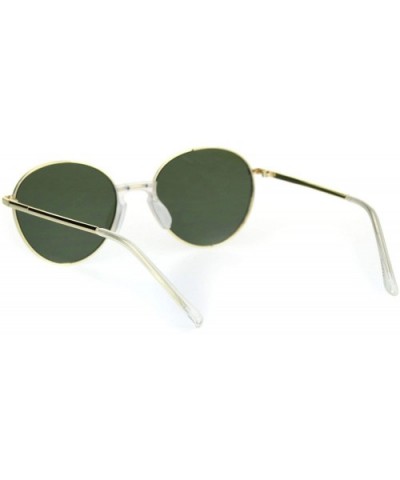 Mens Hipster Vintage Plastic Nose Bridge Round Pilots Sunglasses - Gold White Green - C018S9I9H03 $11.95 Round