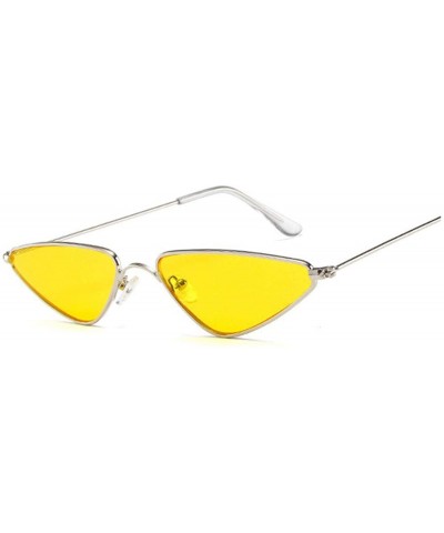 Sunglasses Designer Summer Cateye Glasses SilverYellow - CJ197Y7R7XY $24.46 Cat Eye