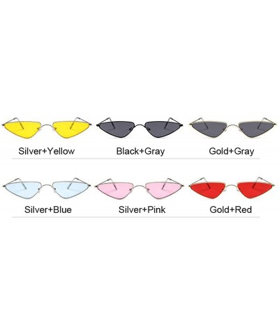 Sunglasses Designer Summer Cateye Glasses SilverYellow - CJ197Y7R7XY $24.46 Cat Eye