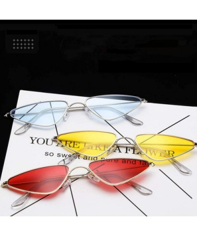 Sunglasses Designer Summer Cateye Glasses SilverYellow - CJ197Y7R7XY $24.46 Cat Eye