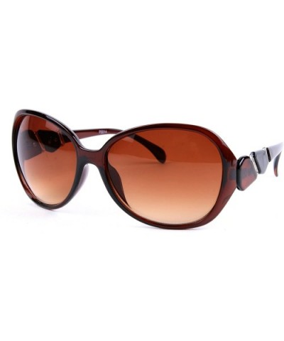 Women Fashion Design Oversized Sunglasses P2014 - Brown Frame-gradient Brown Lens - CE11E5C4313 $12.89 Oversized