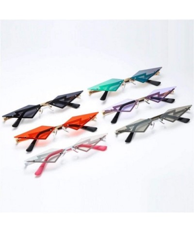 New Fashion Rimless Sunglasses Women 2020 Cat Eye Frameless Alloy Eyeglasses For Female UV400 Shades - 6 Purple - CK198G0WEWD...