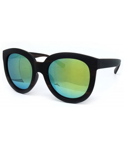 7154-1 Premium Oversized Full Rims Bold Tinted Round Fashion Sunglasses - Turquoise - CS18Q9U7ANR $13.37 Oversized