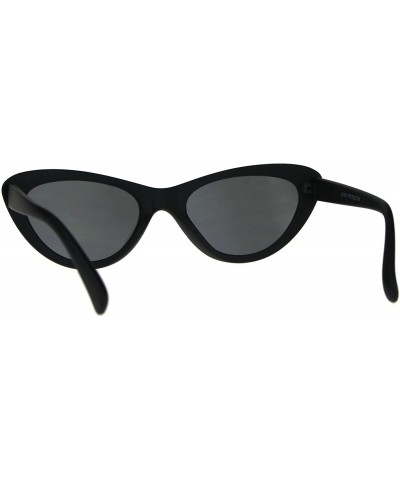 Womens Color Mirror Lens Goth Narrow Cat Eye Plastic Sunglasses - Black Mirror - C1189U63X6D $6.49 Oval