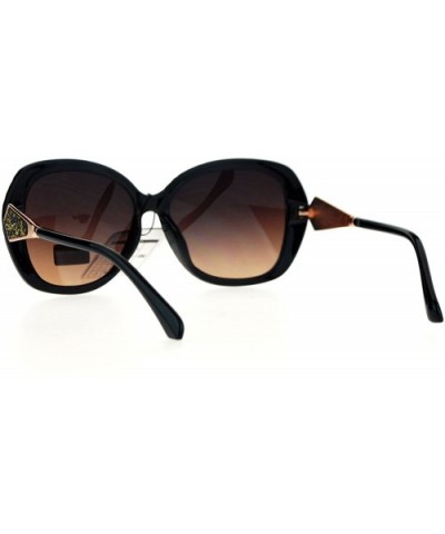 Womens Bling Rhinestone Rock Candy Glitter Butterfly Sunglasses - Black Brown - CY17X3HD04A $11.50 Butterfly