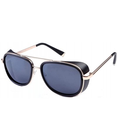 Men and women windproof sunglasses retro personality square sunglasses - C8 - CO18EM6CTYU $6.54 Square