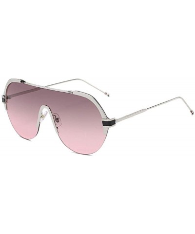 Siamese Piece Sunglasses Ocean Piece Fashion Sunglasses Trend Personality Big Box - CT18X858N2W $43.93 Rimless