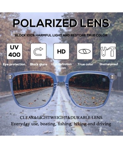 Classic Square Polarized Mens Sunglasses UV400 Protection Hand-Crafted Acetate Frame CA5354L - CF19337ZX53 $26.09 Rectangular