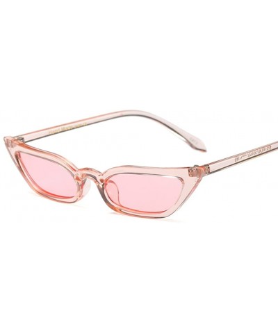 Vintage Retro Cateye Sunglasses for Women Narrow Skinny Small Cat Eye Glasses - Pink - CL18CADGSRX $7.39 Cat Eye