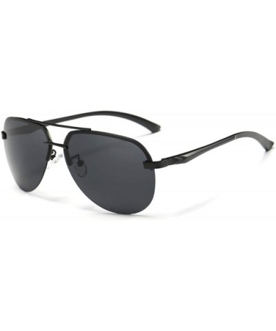 Classic Aviator Sunglasses Mirrored Polarized Lens Metal Frame for Men Women - Black - C818XLDZZX6 $13.65 Aviator
