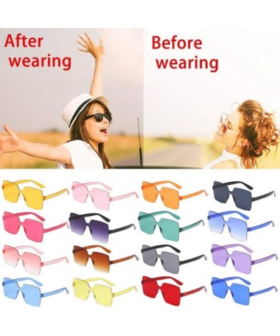 Unisex Jelly Square Sunglasses Sexy Retro Women Men Candy Color Integrated UV Outdoor Glasses - C - CV196TW9WLD $6.10 Square