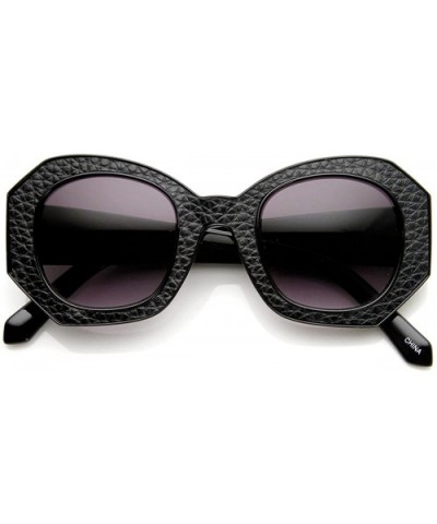 High Fashion Block Cut Hexagonal Womens Sunglasses (Black) - C711J1RY083 $9.69 Oversized