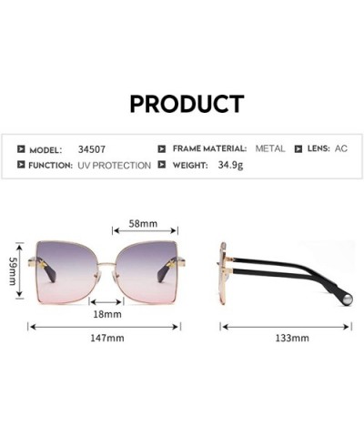 Oversized Sunglasses for Women Glasses UV400 Outdoor Sun Protection Glasses-- Blue - CP18QS0LZ50 $11.57 Butterfly