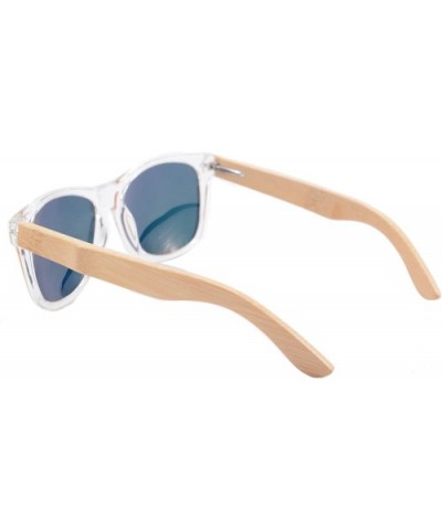 Polarized Bamboo Wood Sunglasses UV400 Protection-TY6016/6026 - Transparent&bamboo Nature - CD18I75ZKM3 $23.16 Wayfarer