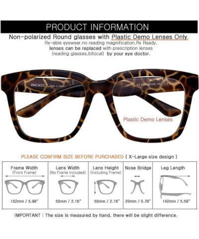 Retro Nerd Geek Oversized Eye Glasses Horn Rim Framed Clear Lens Spectacles - Matt Leopard 376 - CG19CUX284S $8.72 Square