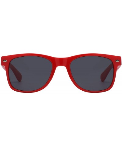 Red Frame Vintage Smoke Lens Sunglasses Retro Style - C011QVO8ZX5 $6.70 Wayfarer