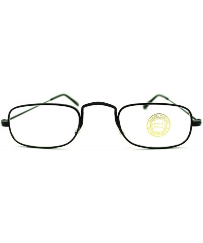 Classic Vintage Retro Extra Small Rectangular Wire Rim Optical Eye Glasses - Black - CP11KUKHMQH $5.52 Round