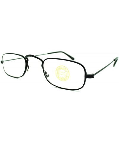 Classic Vintage Retro Extra Small Rectangular Wire Rim Optical Eye Glasses - Black - CP11KUKHMQH $5.52 Round