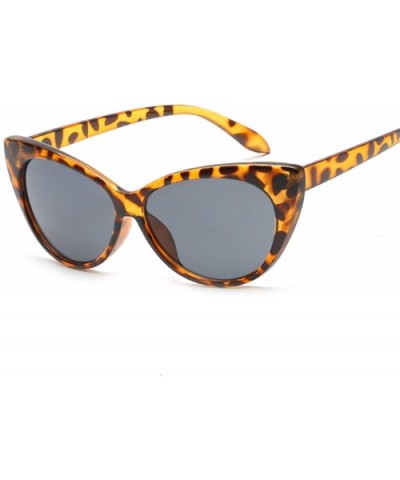 Small Classic Women Sunglasses Vintage Luxury Plastic Cat Eye Sun Glasses UV400 Fashion - Brown - CE1985244HI $15.66 Oversized