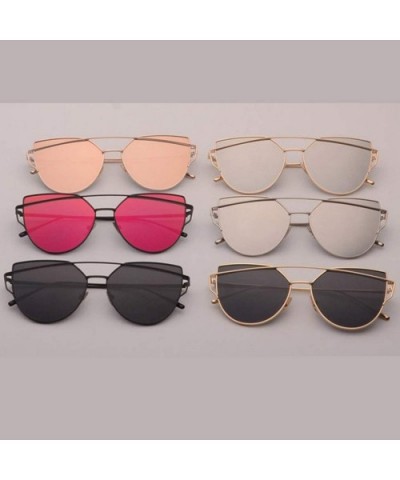 Pink Vintage Mirror Female Women Cat Eye Sunglasses Brand Designer Ladies Sun Glasses Oculos Feminino - C7 - C0197Y76L88 $15....