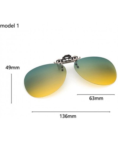 Polarized Clip on Sunglasses Unisex Day&night Vision Driving Glasses - CB18E9OXYAH $6.81 Goggle