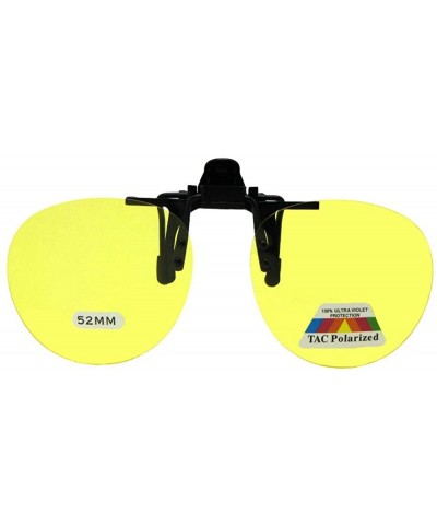 Round Polarized Flip up Clip on Sunglasses - Black Frame-polarized Lite Yellow Lenses - CH18ELY2CNT $8.77 Round