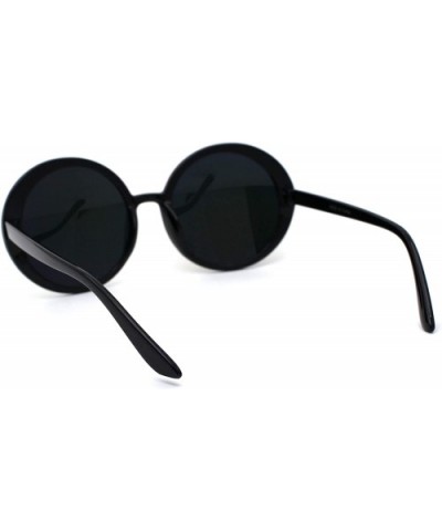 Womens Wizard Black Plastic Round Circle Hippie Sunglasses - Orange Mirror - CL1979YODYW $8.51 Round