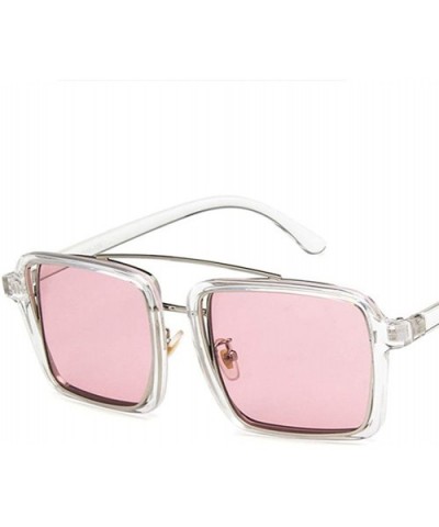 Unisex Sunglasses Fashion Bright Black White Drive Holiday Square Non-Polarized UV400 - Transparent Pink - CM18RLUNA3W $4.75 ...