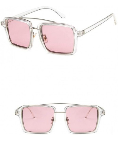 Unisex Sunglasses Fashion Bright Black White Drive Holiday Square Non-Polarized UV400 - Transparent Pink - CM18RLUNA3W $4.75 ...