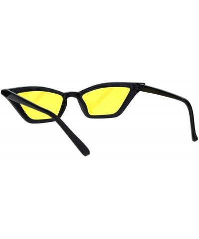 Cateye Trapezoid Shape Sunglasses Womens Chic Fashion Shades UV 400 - Black (Yellow) - C518S06Q5O8 $7.96 Rectangular