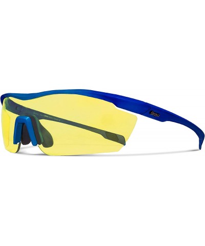 Gamma Blue Running Sunglasses with ZEISS P2140 Yellow Tri-flection Lenses - CP18KN3T39W $11.94 Sport