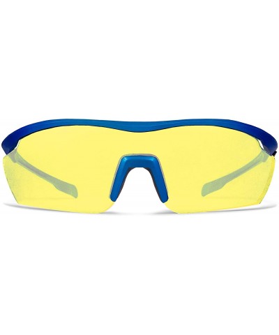 Gamma Blue Running Sunglasses with ZEISS P2140 Yellow Tri-flection Lenses - CP18KN3T39W $11.94 Sport