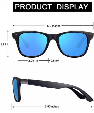 Sunglasses for Men Vintage Polarized Sun Glasses Fashion Shades WP1001 - Blue3 - C218Q0D7G2Y $6.76 Wayfarer