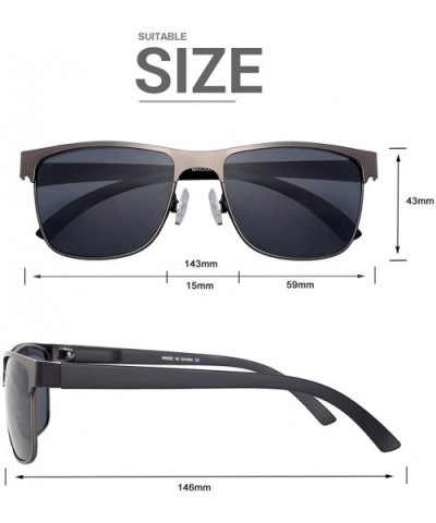 Polarized Sunglasses for Men Driving Fishing 8024 - Gun Frame With Grey Lens - CK192O7Q8TG $11.77 Sport