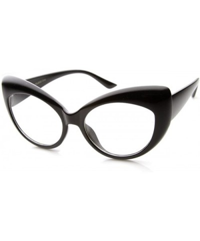 Mod Pointed Cat Eye Clear Fashion Frame Glasses - Shiny-black Clear - CC11W0DA9U7 $6.33 Cat Eye