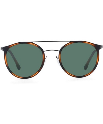 Round Polarized Sunglasses for Women Men Small Face Vintage Double Bridge Lightweight Metal Frame - C618R37TE3I $17.56 Round