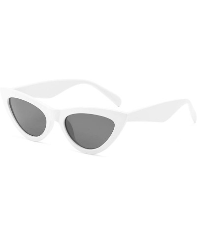 Sunglasses for Women Vintage Cat Eye Ladies Shades UV400 Sun Glasses - White&grey - CU18NC8GLYY $6.14 Cat Eye