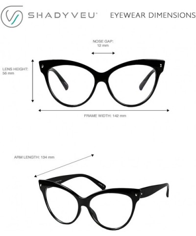 Oversize Cateye Sunglasses UV Protection Non Prescription High Pointed Frame Clear Lens Retro Fashion MOD - CA18D40WDU0 $16.0...
