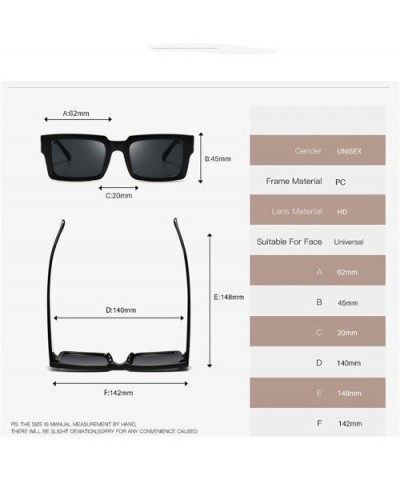 Sunglasses Women Rectangle Frame Transparent Brand Designer Retro Sun Glasses Unisex Square Brown UV400 AE0664 - CL197A2W79A ...