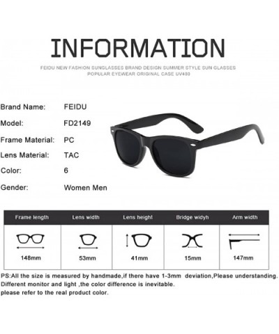 Polarized Sunglasses for Men Retro - Polarized Retro Sunglasses for Men FD2149 - 1-black-matte - CS18L3TDYL5 $8.77 Rimless