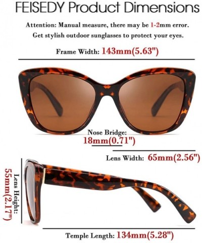 Polarized Vintage Sunglasses American Square Jackie O Cat Eye Sunglasses B2451 - Brown Leopard - C718N0W236G $10.23 Aviator