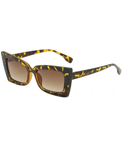 Fashion Cat Eye Sunglasses Women Retro Transparent Frame Brand Sun Glasses - Brown - CX198CO8D9O $6.97 Cat Eye