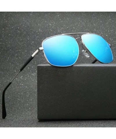 Womens Polarized Lens Wellington Sunglasses Pouch & Cross Set Unisex Glasses - E Blue - CP18UER7WIY $15.82 Oversized
