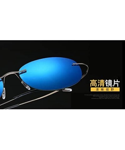 Titanium No Screw Rimless Polarized Sunglasses For Men Women - Gray - CB18OD509OI $25.08 Rimless