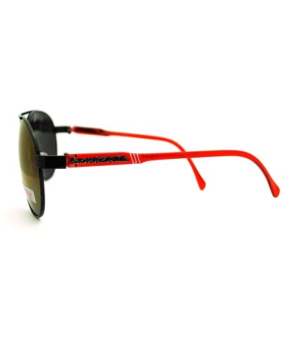 Biohazard Sunglasses Racer Round Aviators Multicolor Reflective Lens - Black Red - CP11FWZZHQR $5.39 Round