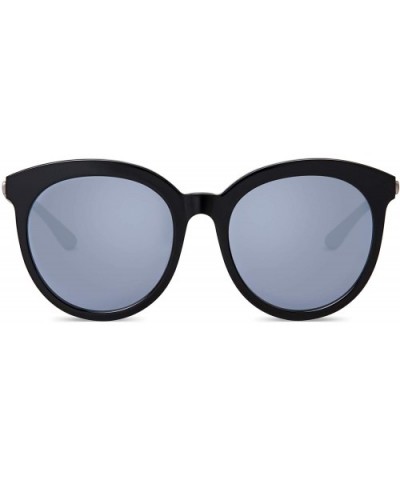 Round Fashion Sunglasses for women with Retro Acetate Frame 100% UV Protection - Black - C318NW3AQ3S $46.35 Round