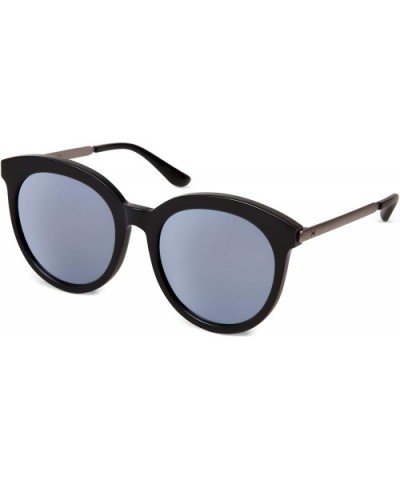 Round Fashion Sunglasses for women with Retro Acetate Frame 100% UV Protection - Black - C318NW3AQ3S $46.35 Round