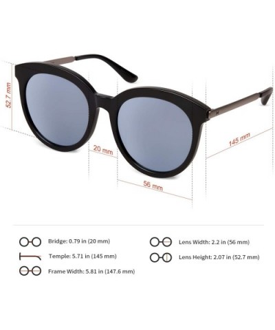 Round Fashion Sunglasses for women with Retro Acetate Frame 100% UV Protection - Black - C318NW3AQ3S $46.35 Round